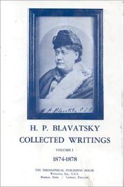 Cover of: H.P.B. Collected Writings, 1874-1878:vol.1