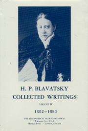 Cover of: H.P.B. Collected Writings, 4 (1882-1883)