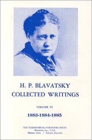 Cover of: H.P.B. Collected Writings, 6 (1883-1885) by Boris de Zirkoff