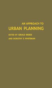 Cover of: An approach to urban planning