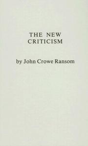 Cover of: The new criticism