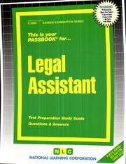 Cover of: Legal Assistant (C-2980) | Jack Rudman