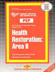 Cover of: Health Restoration: Area II (Act Proficiency Examination Program Series)