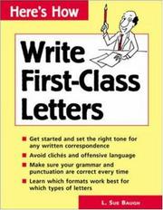 Cover of: Write first-class letters