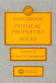 Cover of: CRC Handbook of Physical Properties of Rocks, Vol. 1