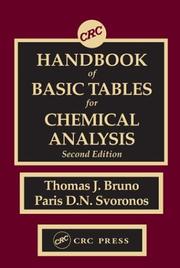 Cover of: Handbook of basic tables for chemical analysis