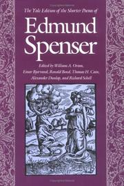 The Yale edition of the shorter poems of Edmund Spenser