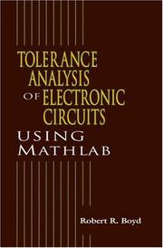 Cover of: Tolerance Analysis of Electronic Circuits Using MATLAB