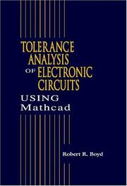 Cover of: Tolerance Analysis of Electronic Circuits Using MATHCAD by Robert Boyd - undifferentiated