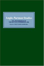 Cover of: Anglo-Norman Studies XIX: Proceedings of the Battle Conference 1996 (Anglo-Norman Studies)
