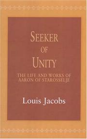 Cover of: Seeker Of Unity: The Life And Works Of Aaron Of Starosselje