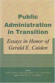 Public administration in transition : a fifty-year trajectory worldwide : essays in honor of Gerald E. Caiden