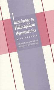 Cover of: Introduction to Philosophical Hermeneutics (Yale Studies in Hermeneutics)