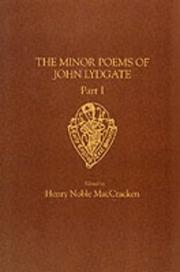 Cover of: John Lydgate: The Minor Poems vol I Religious Poems (Early English Text Society Extra Series)