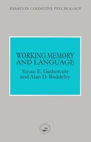 Cover of: WORKING MEMORY AND LANGU SEE PB ED (Essays in Cognitive Psychology)
