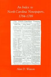 Cover of: An index to North Carolina newspapers, 1784-1789