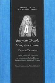 Cover of: Essays on Church, State, and Politics (Natural Law and Enlightenment Classics)