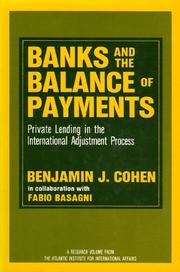 Banks and the balance of payments by Benjamin J. Cohen