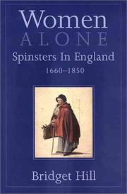 Women alone : spinsters in England, 1660-1850