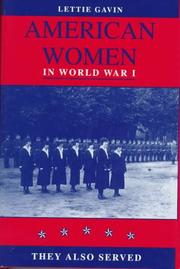 Cover of: American women in World War I: they also served
