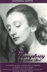 Doris Humphrey: an artist first by Doris Humphrey