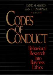 Cover of: Codes of Conduct: Behavioral Research into Business Ethics
