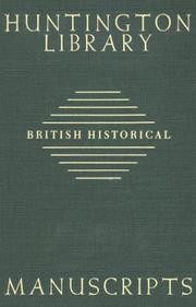 Cover of: Guide to British historical manuscripts in the Huntington Library.