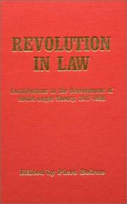 Cover of: Revolution in Law: Contributions to the Development of Soviet Legal Theory, 1917-1938