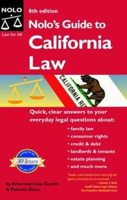 Cover of: Nolo's Guide to California Law