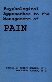 Cover of: Psychological approaches to the management of pain