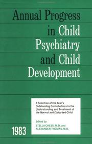 Cover of: 1983 Annual Progress In Child Psychiatry