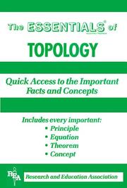 Cover of: The ESSENTIALS of topology by Emil G. Milewski