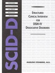 Structured clinical interview for DSM-IV dissociative disorders (SCID-D) by Marlene Steinberg