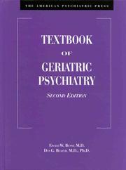 Cover of: The American psychiatric press textbook of geriatric psychiatry