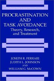 Cover of: Procrastination and task avoidance: theory, research, and treatment