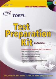 Cover of: TOEFL Test Preparation Kit (Book, CD-ROM, and 4 Audio CDs) by Educational Testing Service.