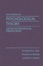 The Analysis of psychological theory : metapsychological perspectives