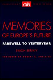 Memories of Europe's future : farewell to yesteryear