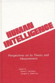 Cover of: Human intelligence: perspectives on its theory and measurement
