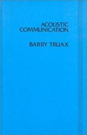 Cover of: Acoustic communication by Barry Truax