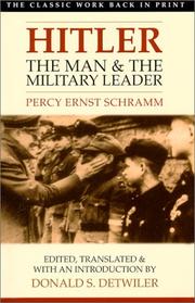 Cover of: Hitler: The man and the military leader