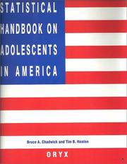 Cover of: Statistical Handbook on Adolescents in America: (Oryx Statistical Handbooks)