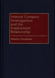 Cover of: Internal company investigations and the employment relationship