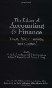 The ethics of accounting and finance : trust, responsibility, and control