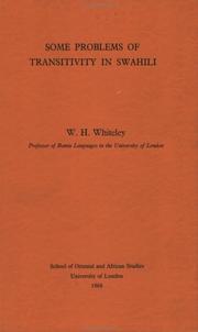 Some problems of transitivity in Swahili by W. H. Whiteley