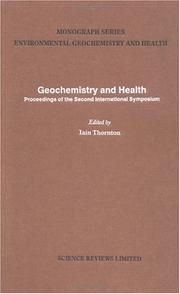 Cover of: Geochemistry and Health (Environmental Geochemistry and Health)