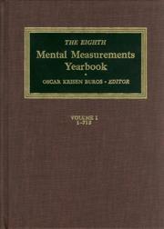 Cover of: The Eighth Mental Measurements Yearbook (2 Volumes): 2 Volumes (Buros Mental Measurements Yearbooks)