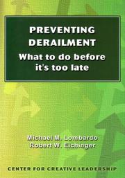 Cover of: Preventing derailment: what to do before it's too late