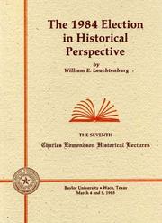 Cover of: The 1984 election in historical perspective