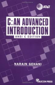 Cover of: C: An Advanced Introduction : ANSI C Edition